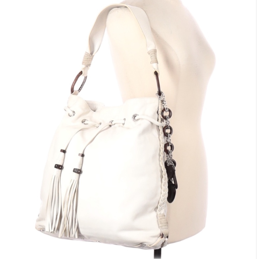 JUICE COUTURE White Leather Tote
